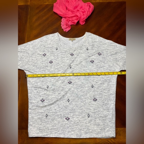 Democracy Pullover sweater Women embellished rhinestones/ bids oversized - Picture 10 of 15